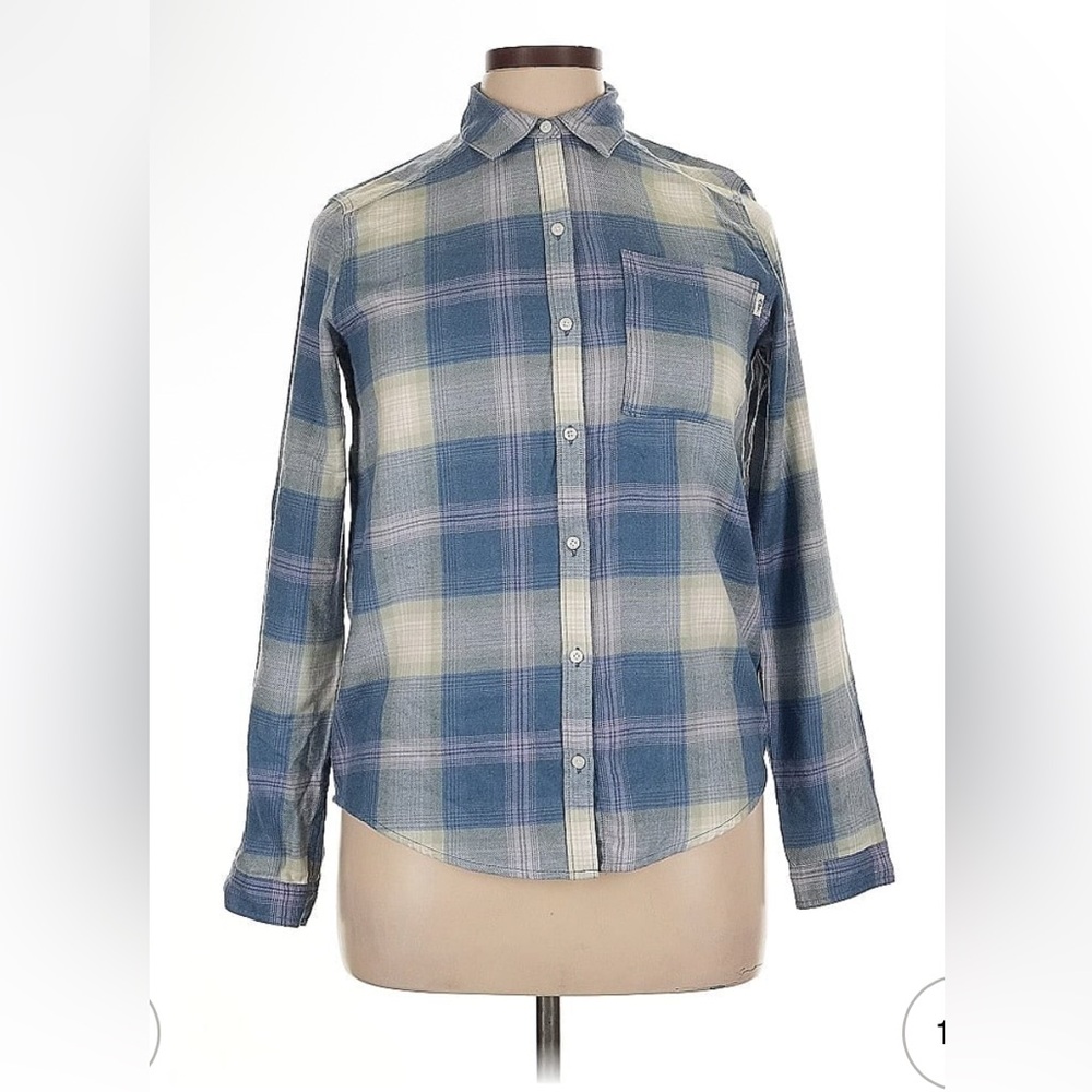 Abercrombie & Fitch Blue and Cream Checkered Shirt